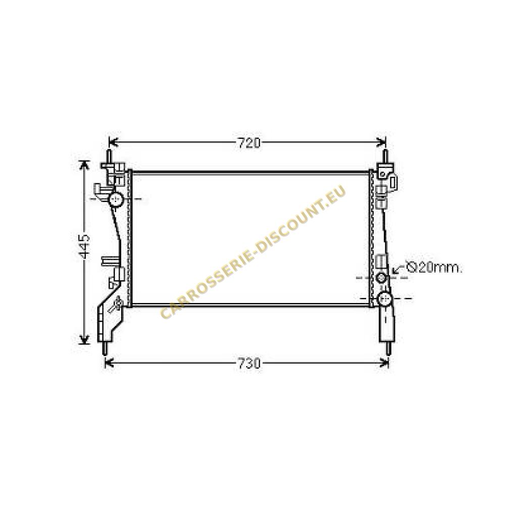 Radiateur, refroidissement du moteur — Fiat Fiorino / Qubo (2007-2016)