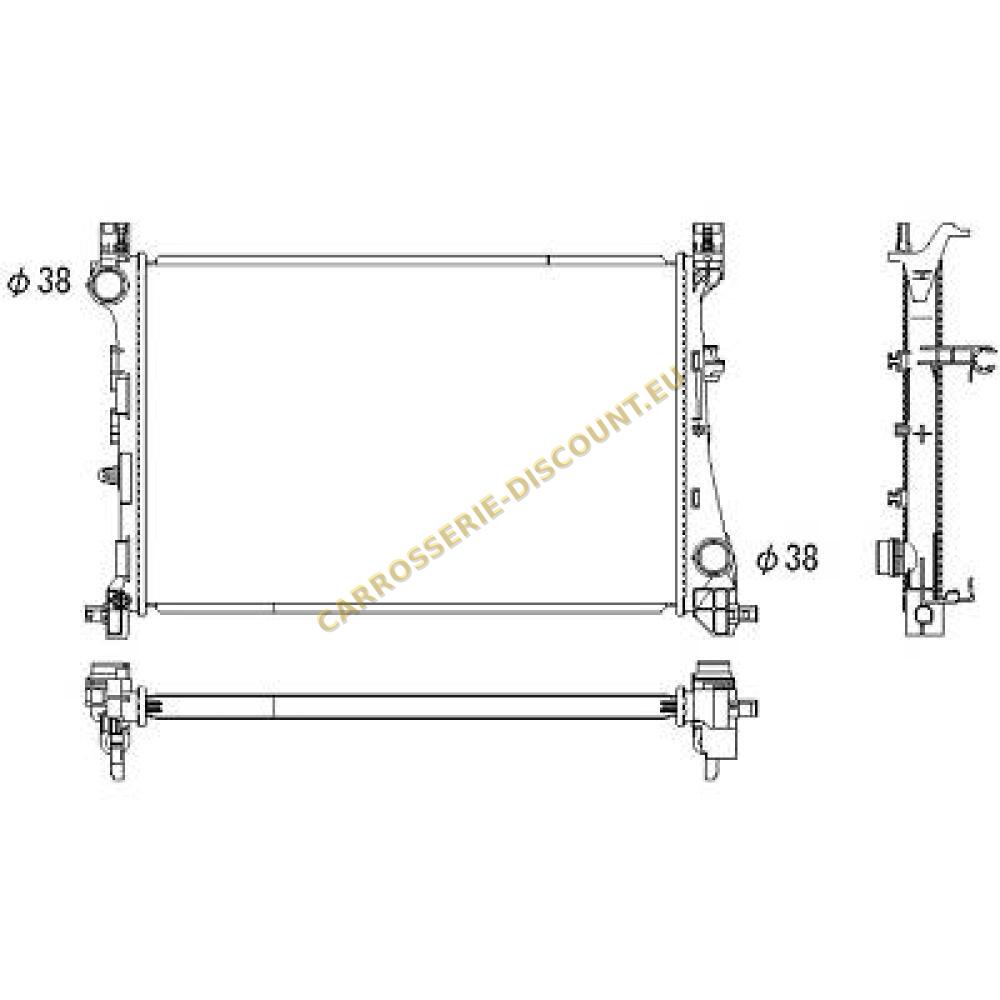 Radiateur, refroidissement du moteur — Fiat 500 L (2012-2017)