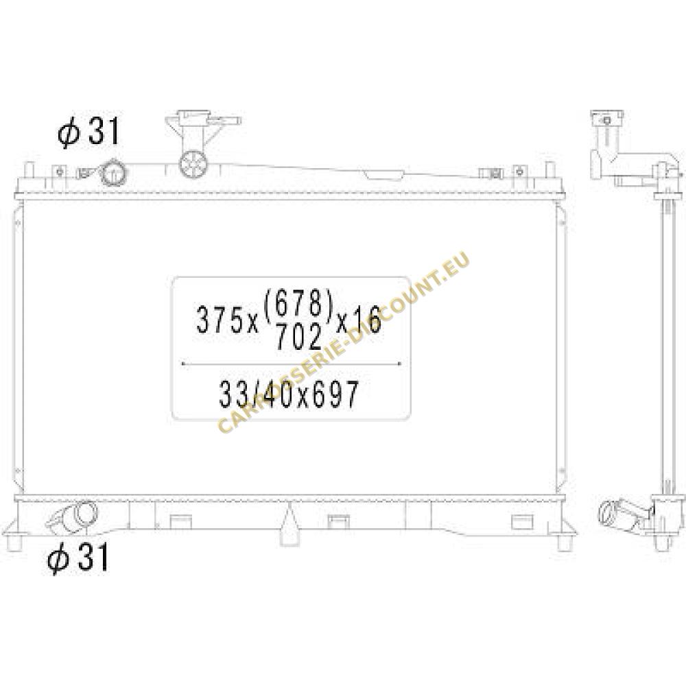 Radiateur, refroidissement du moteur — Mazda 6 (2002-2005) (+1)