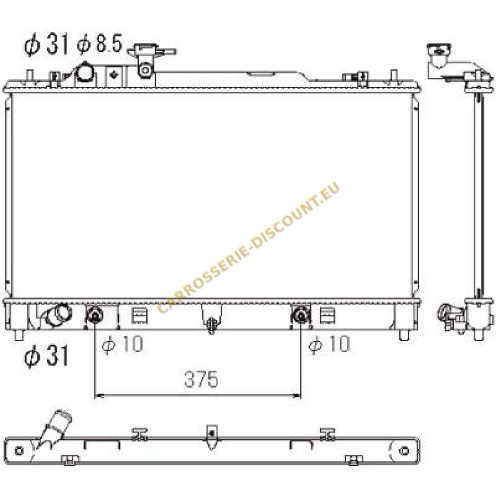 Radiateur, refroidissement du moteur — Mazda 6 Berline/Break (2007-2012)