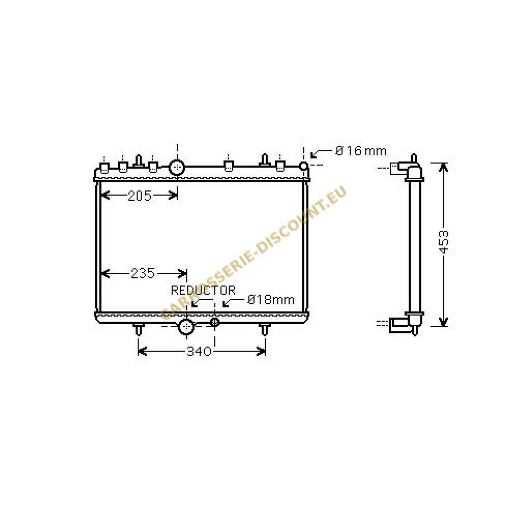 Radiateur, refroidissement du moteur — Peugeot 407 Berline/Break (2004-2010)